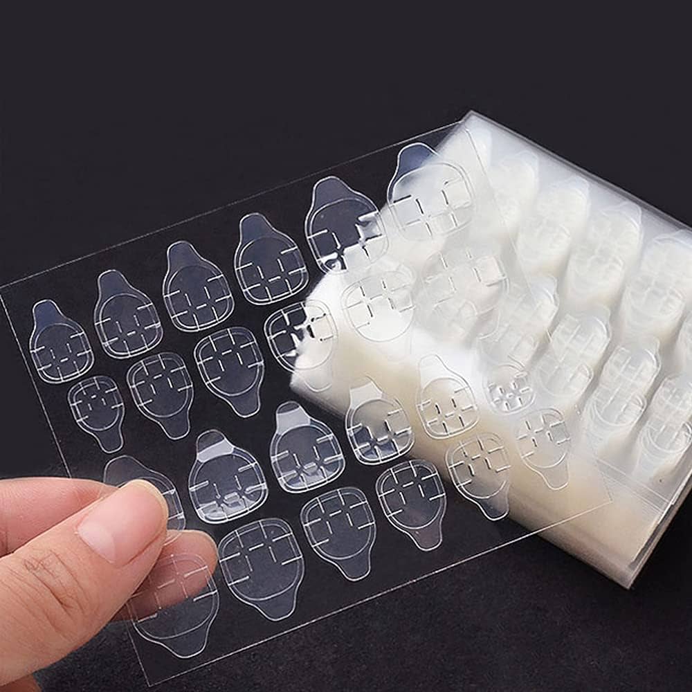 120Pcs 5 sheets - Effortless nail perfection with sticky Press-On nail tabs