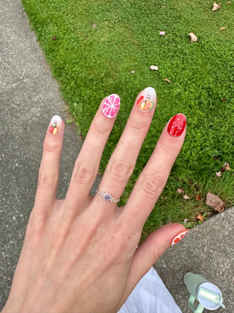 Fruity Fiesta Press-On Nails - Fun & Vibrant 10-Piece Set