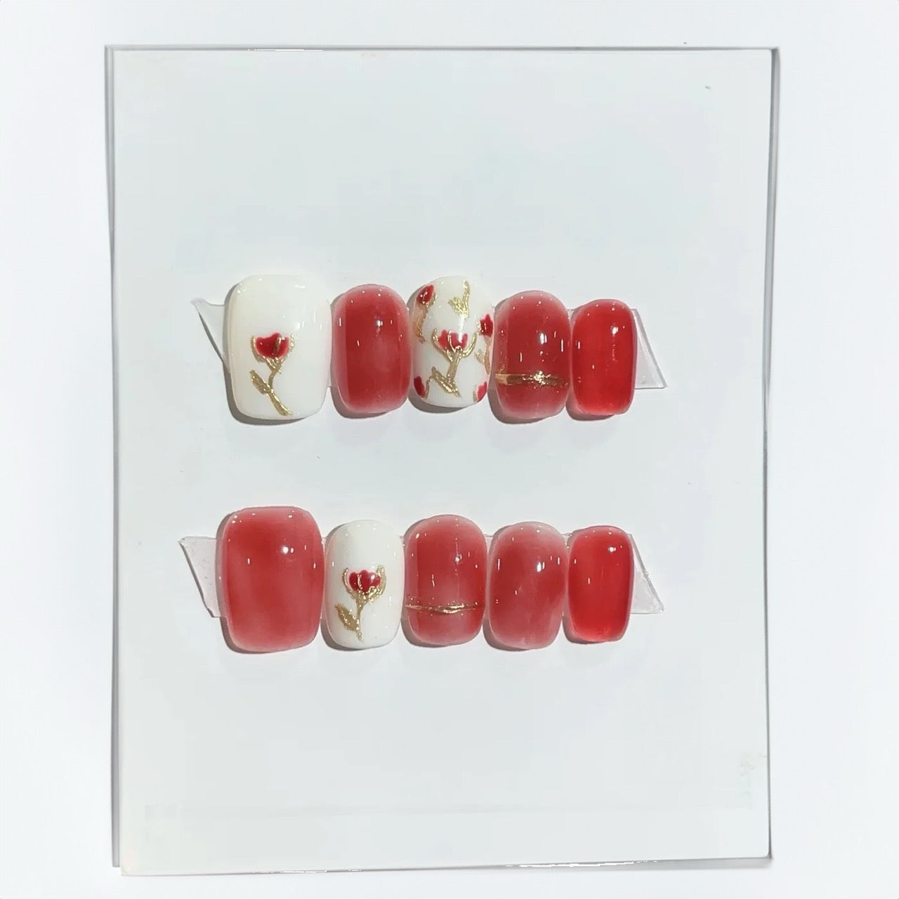 Rose garden press-on nails - Exclusive 10-piece set