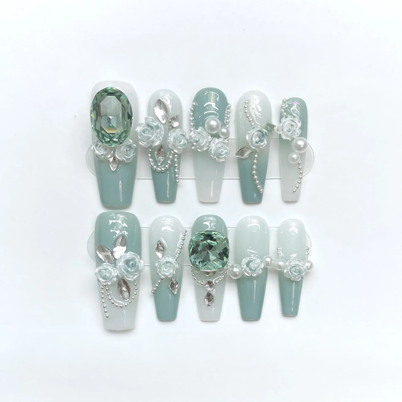 Opulent Garden Press-On Nails - 10-Piece Set