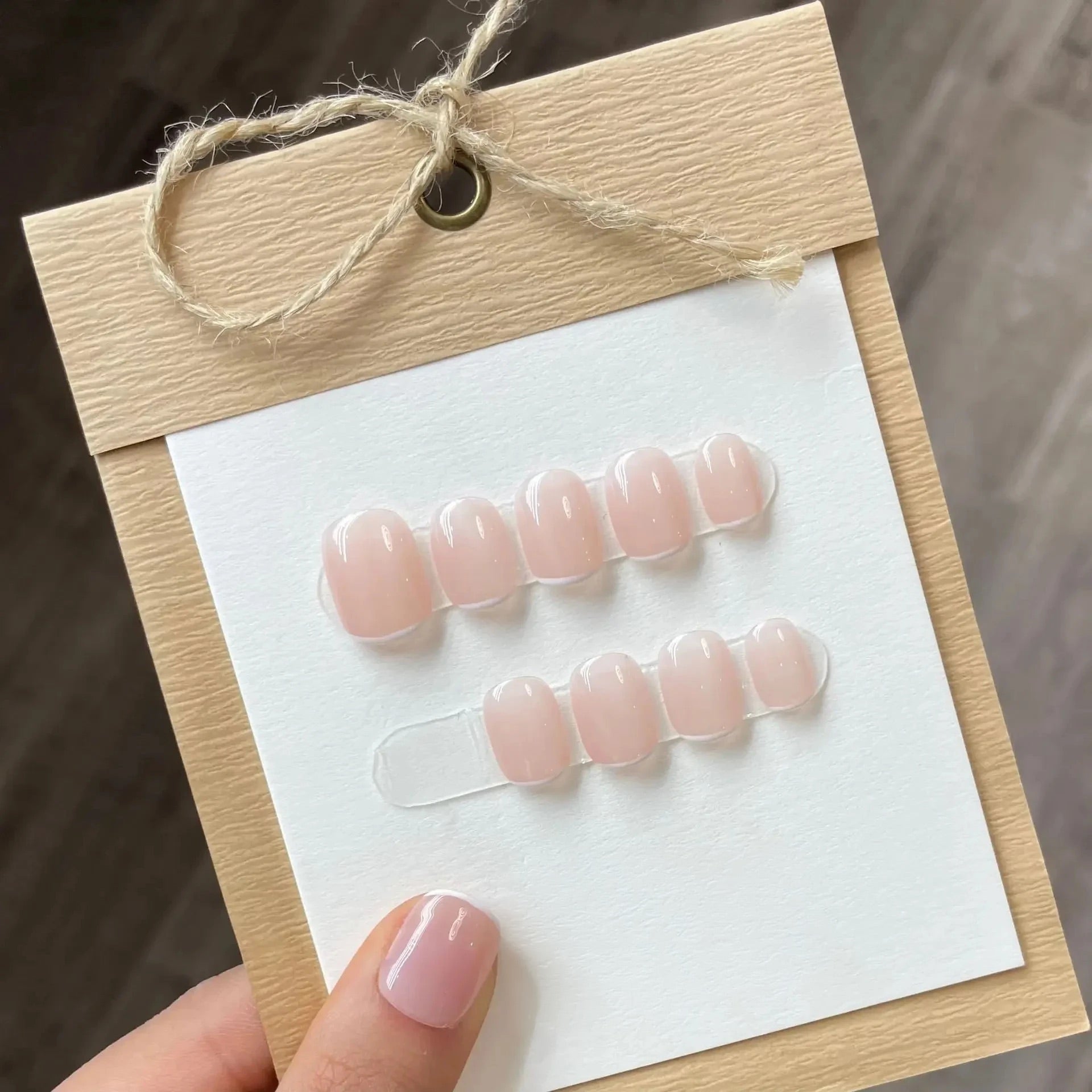 Classic nude elegance press-on nails - 10-piece set